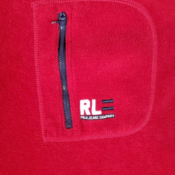 Vtg 90s Polo Ralph Lauren 1/4 Zip Fleece Men's Size XL Red Long Sleeve Nautical - Picture 6 of 9